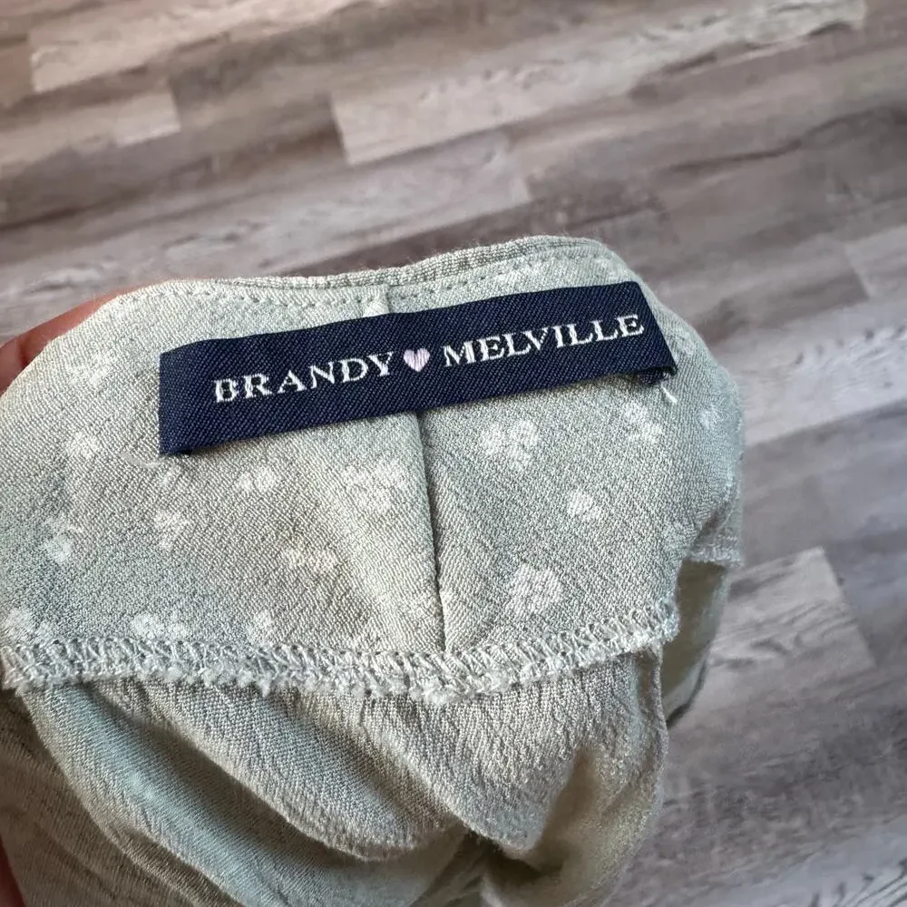 Brandy Melville Sage Floral Wrap Mini Skort Coquette Italian Made
